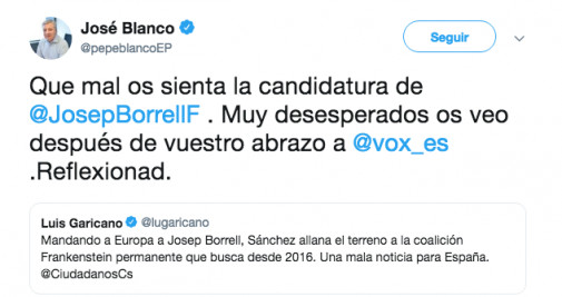 José Blanco contesta a Luis Garicano / TWITTER