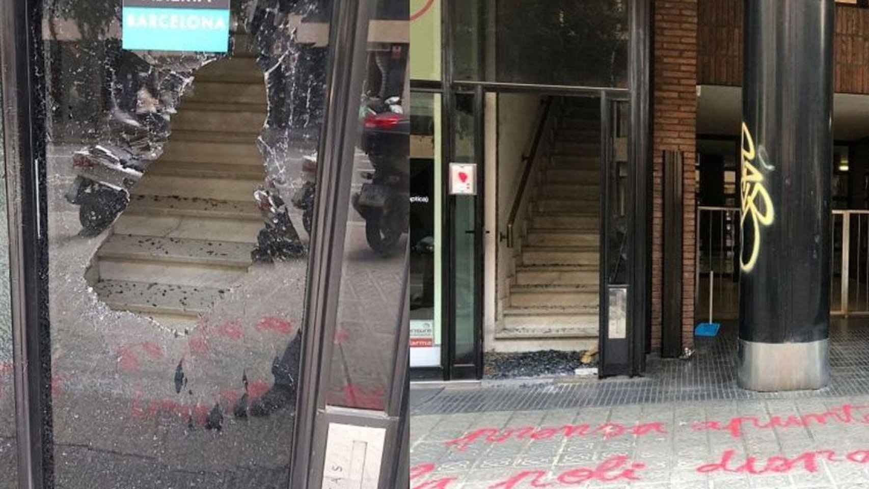 La sede del medio barcelonés 'Metrópoli Abierta' tras el ataque / MA