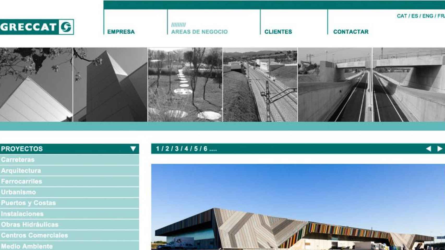 Web de la compañía Greccat, dedicada a la prestación de servicios de ingeniería y arquitectura