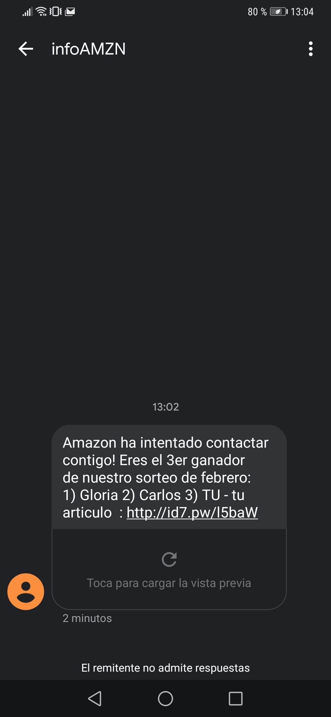 El supuesto SMS de Amazon / CG