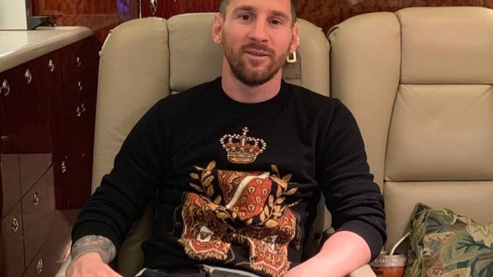 Leo Messi en su avión privado  / INSTAGRAM