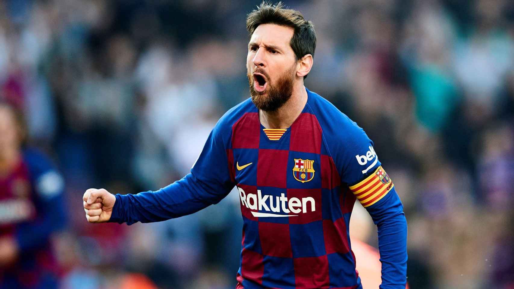 Leo Messi celebra un gol del Barça EFE