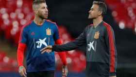 Una foto de Sergio Ramos y Luis Enrique en una convocatoria de la selección española / EFE