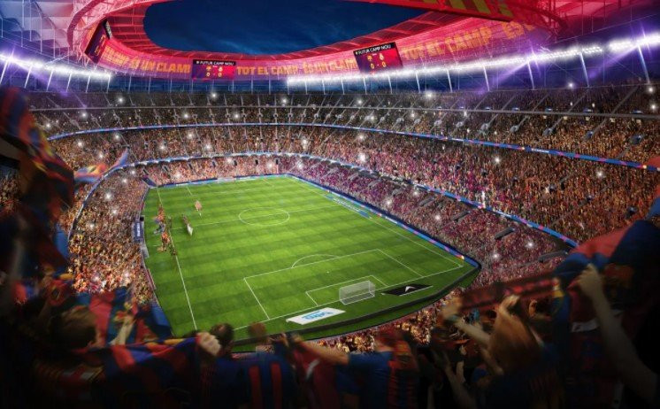 Digitalización del interior del futuro Camp Nou, en el Espai Barça / FCB