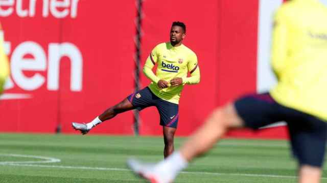 Nelson Semedo, en un entrenamiento del Barça | FCB