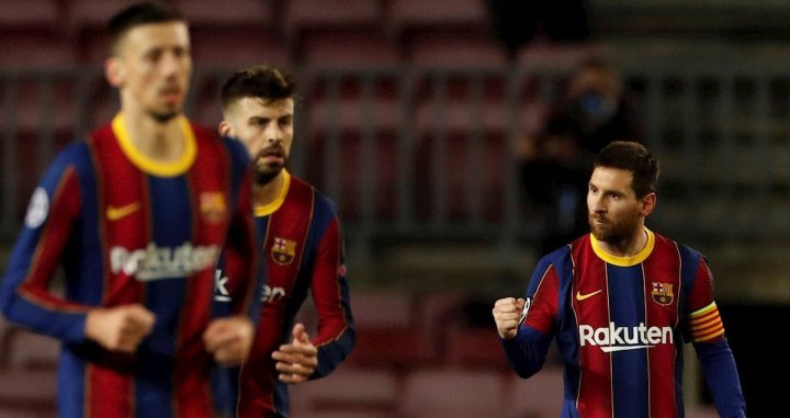 Messi celebra el gol contra el PSG / EFE