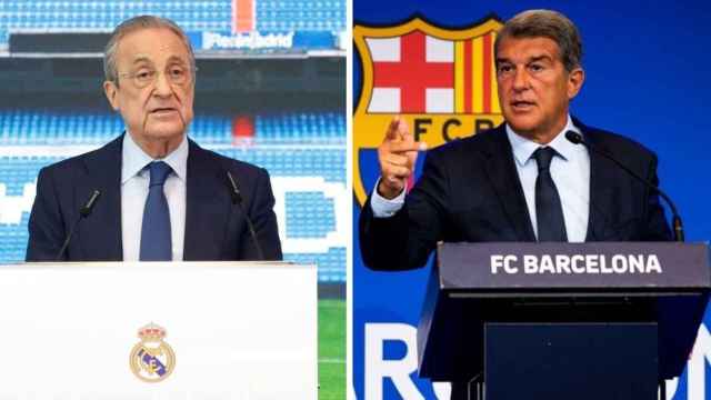 Florentino Pérez del Real Madrid y el Barça de Joan Laporta en un fotomontaje / Culemanía