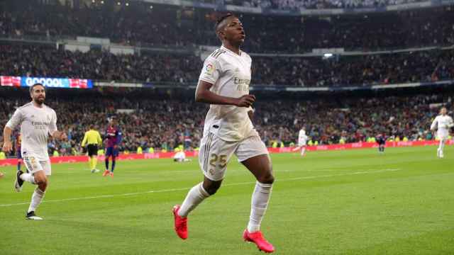 Vinicius celebra el gol contra el Barça / EFE