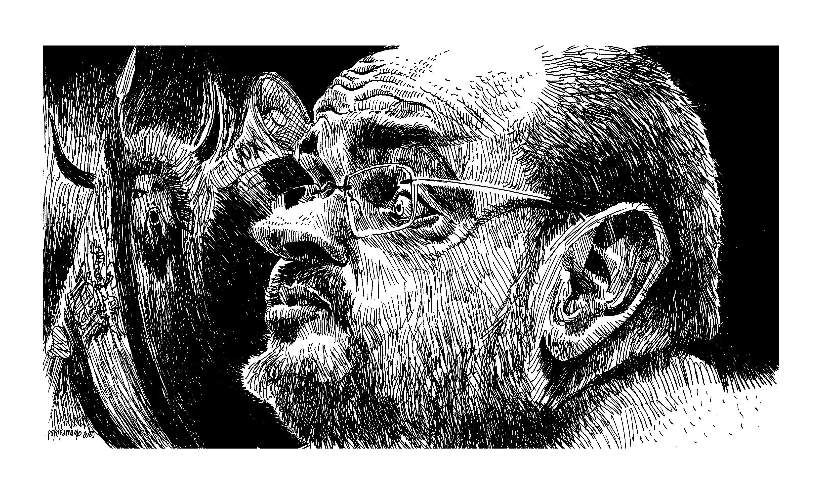 El líder del PPC, Alejandro Fernández, dibujado por Pepe Farruqo