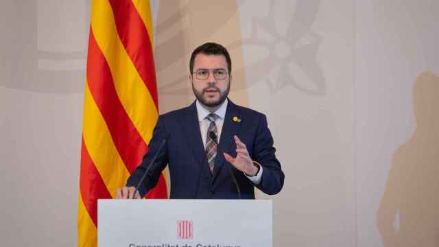 El presidente de la Generalitat, Pere Aragonès, en el acto de presentación del informe del grupo Cataluña 2022 / EUROPA PRESS