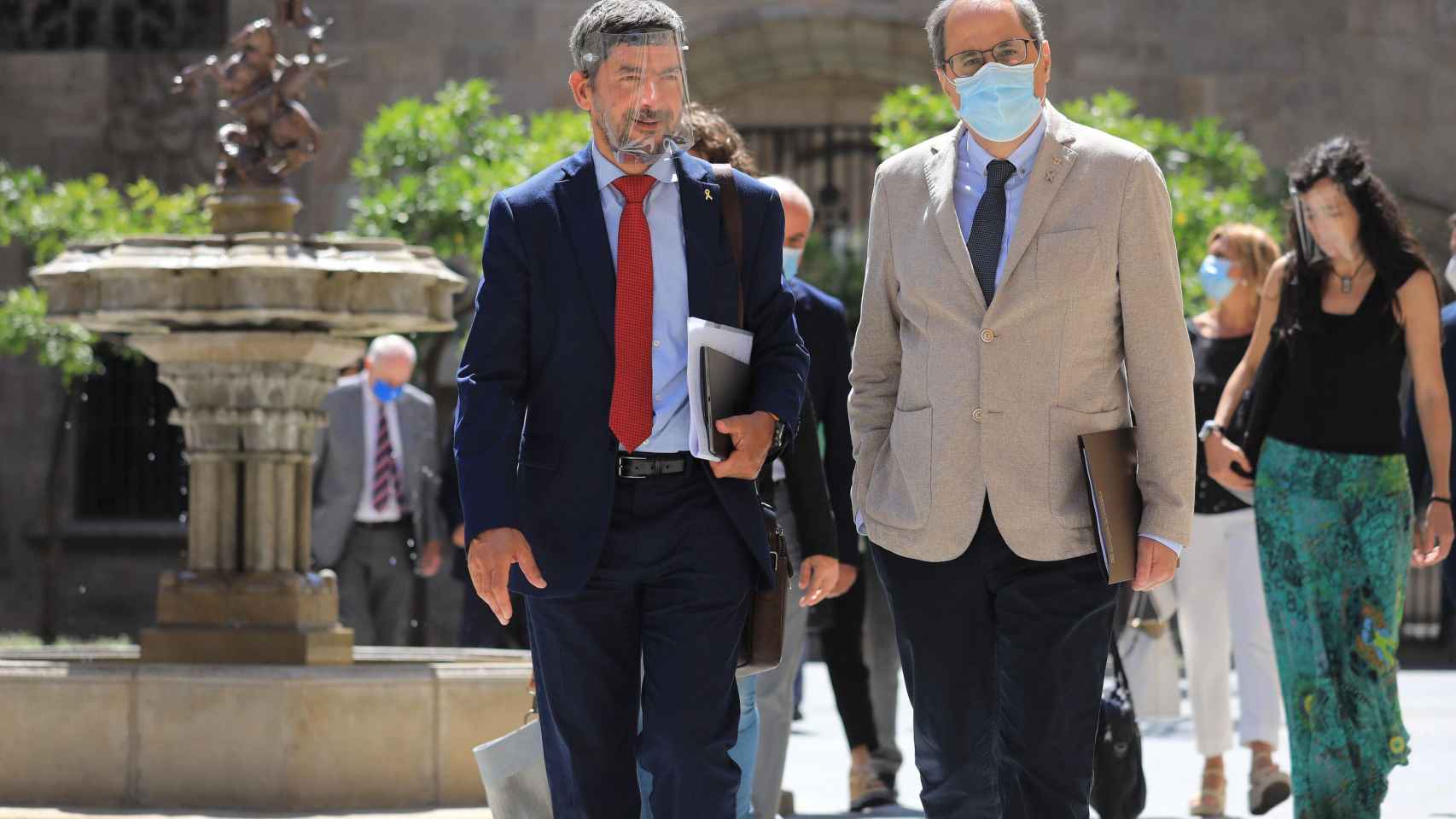 Joan Canadell y el expresidente de la Generalitat, Quim Torra / EUROPA PRESS