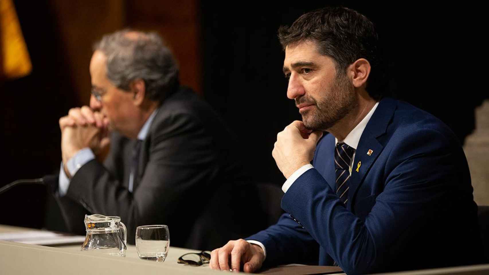 (I-D) El president de la Generalitat, Quim Torra; y el conseller de Políticas Digitales y Administraciones Públicas, Jordi Puigneró / EP