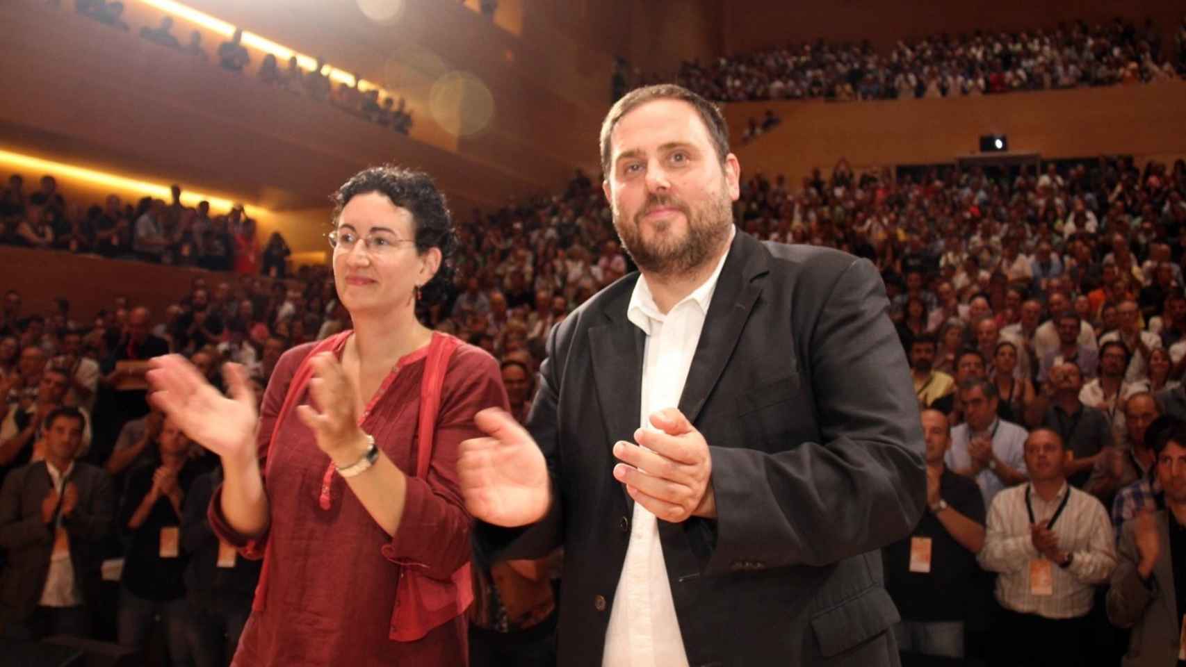 La secretaria general de ERC, Marta Rovira y el presidente del partido, Oriol Junqueras, en una imagen de archivo / EP