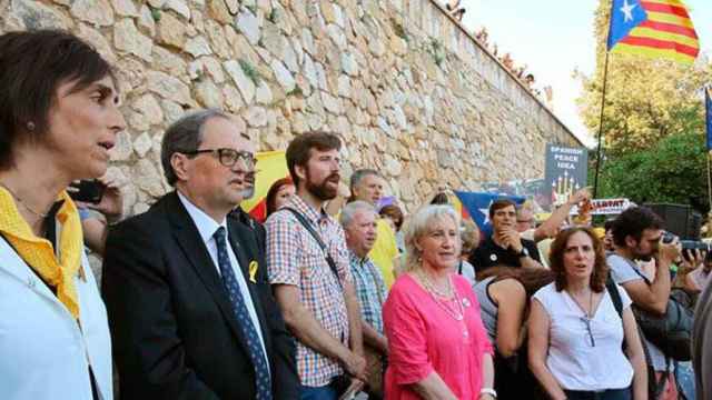 El presidente de la Generalitat, Quim Torra, en una concentración contra el Rey en Tarragona / EFE