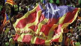 Una estelada durante la última Diada en Cataluña, símbolo del 'procés' para Rusia