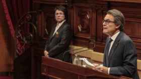 El presidente de la Generalidad, Artur Mas, en su intervención en el pleno monografico de sanidad del Parlamento autonómico