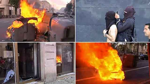 Violentos disturbios en la marcha anticapitalista e independentista alternativa del 1 de mayo en Barcelona