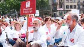 Imagen de una protesta anterior de los médicos en Cataluña / Cedida