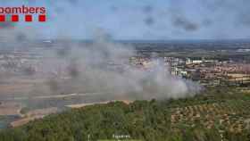 Imágenes de los Bomzberos de la zona agrícola afectada por el fuego próximo al de Llançà / EP