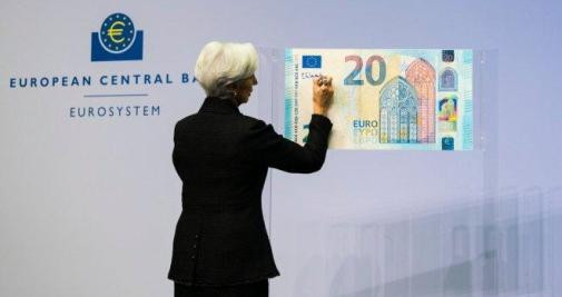 Christine Lagarde, presidenta del Banco Central Europeo, en la ceremonia de firma de nuevos billetes / EUROPA PRESS