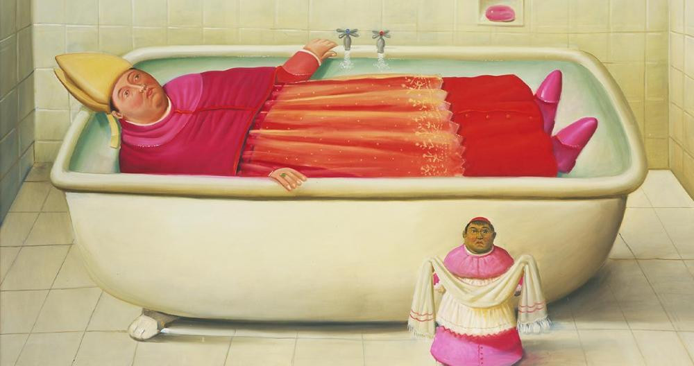 Fernando Botero. El baño del Vaticano. 2006, oleo sobre lienzo