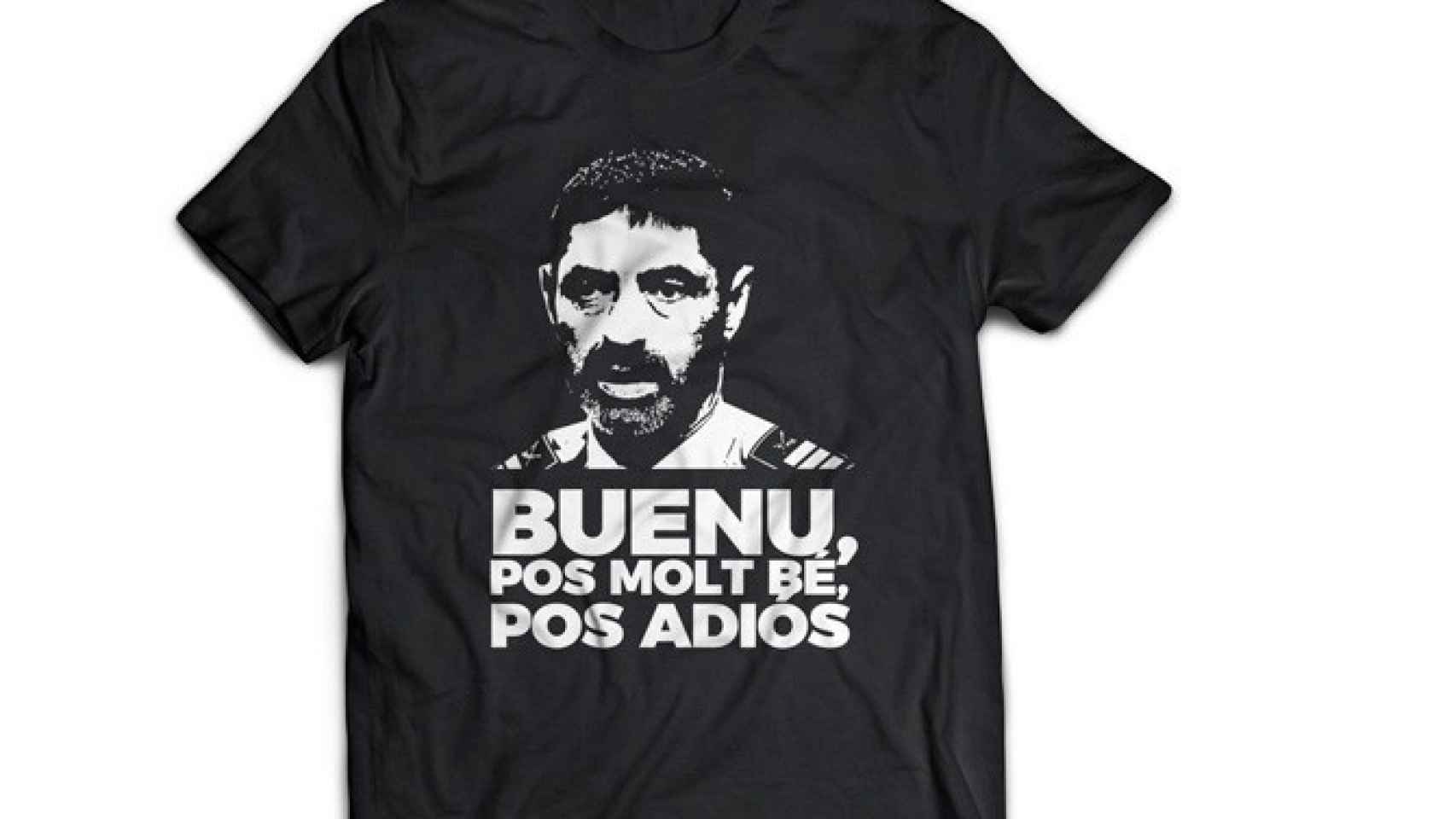 Las camiseta diseñada con la cama del Mayor de los Mossos, Josep Lluís Trapero, se ha hecho viral en las redes sociales / CG