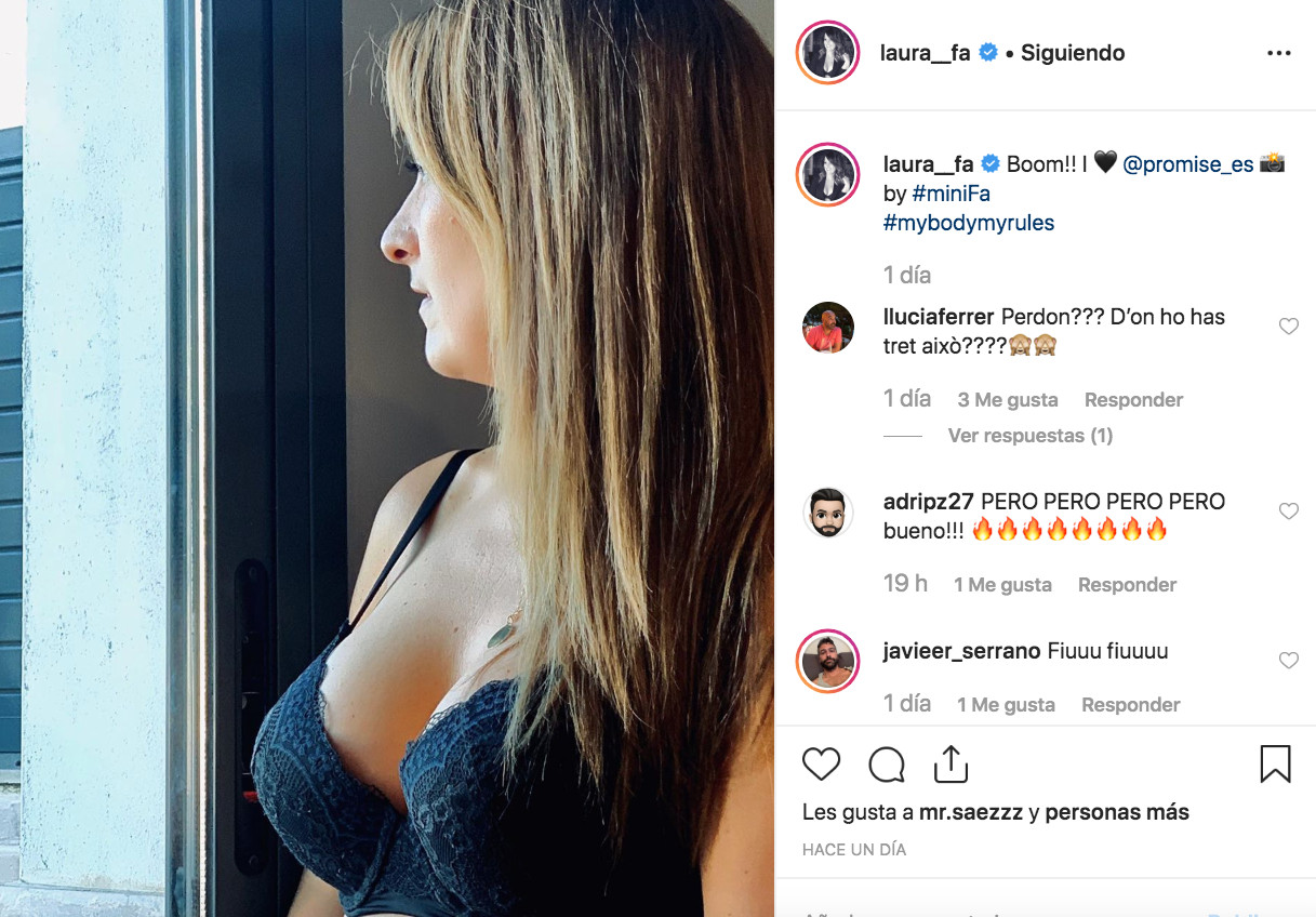 Laura Fa se fotografía en sujetador en sus redes sociales / INSTAGRAM