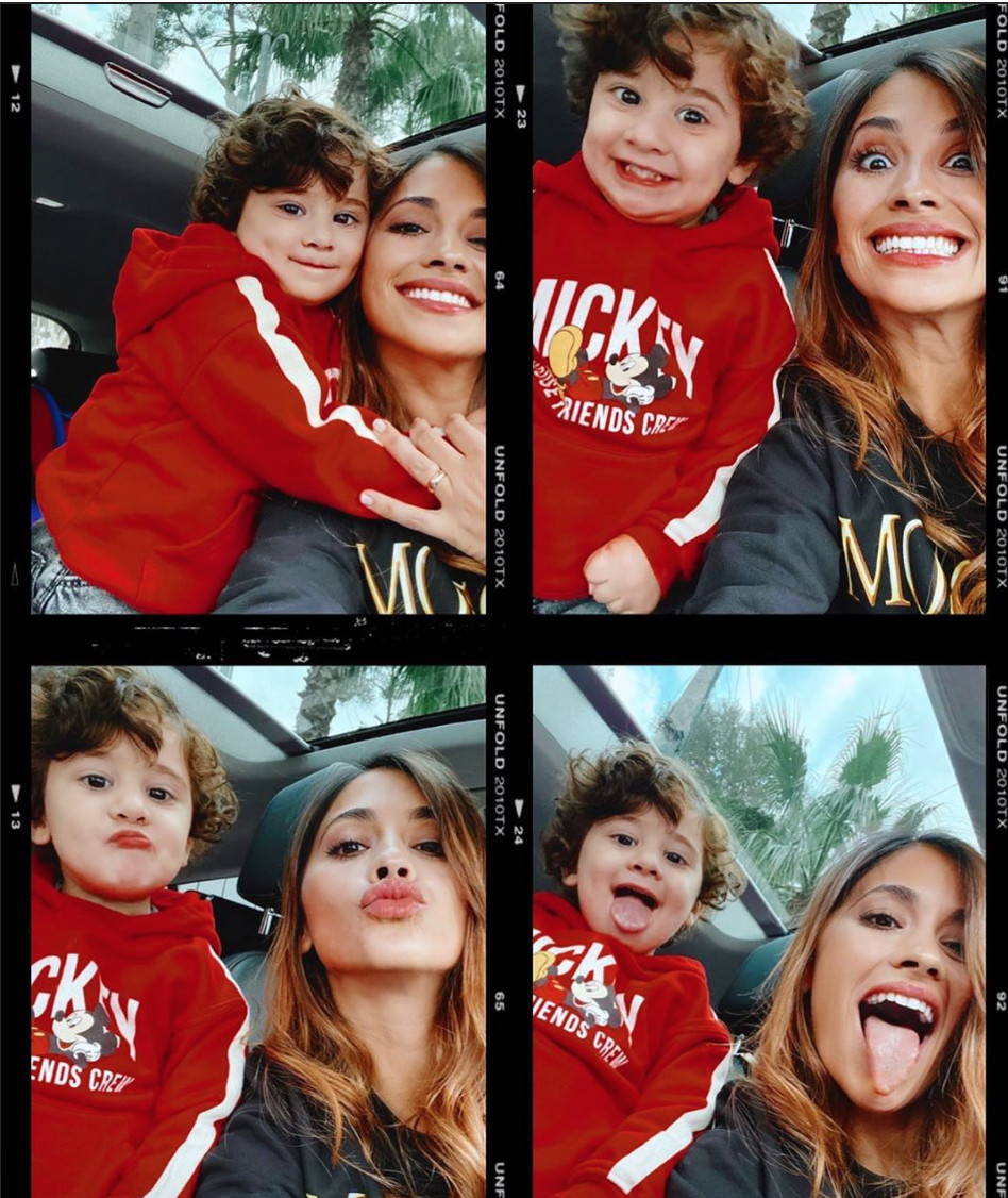 Antonella Roccuzzo con su hijo Ciro Messi