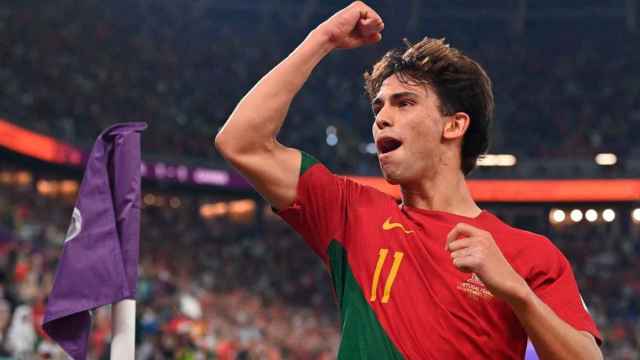 Joao Félix celebra un gol con Portugal, durante el Mundial de Qatar / EFE