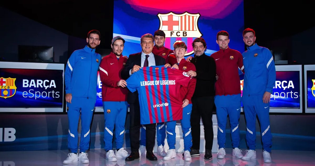 Laporta, en la presentación del equipo de League of Legends del Barça / FCB