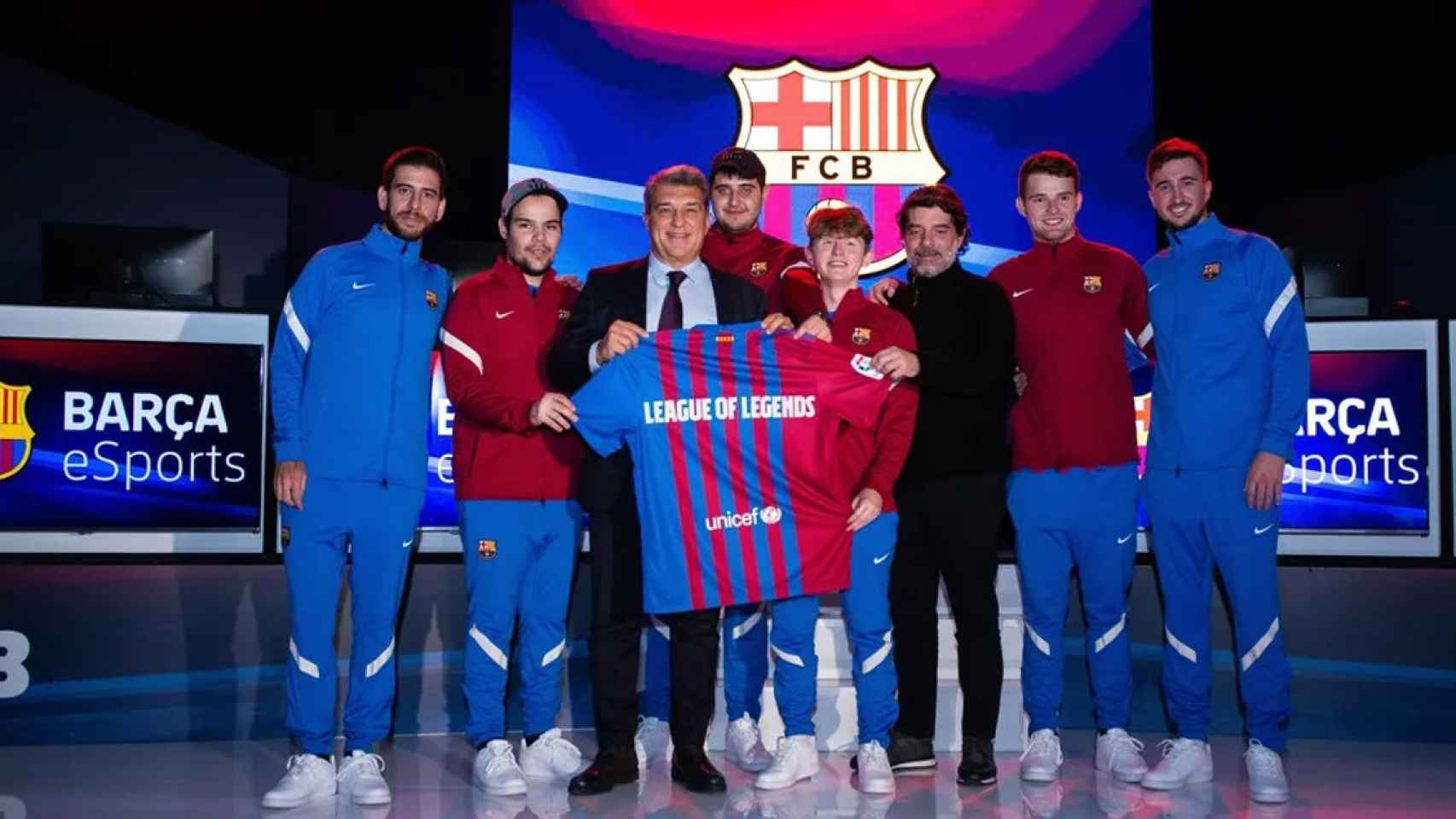 Laporta, en la presentación del equipo de League of Legends del Barça / FCB