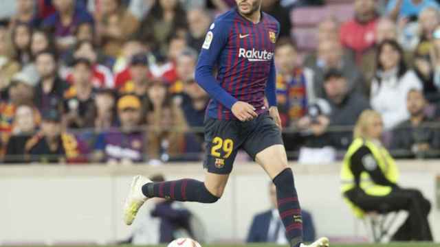 Una foto de Abel Ruiz en su debut con el Barça en el Camp Nou / FCB