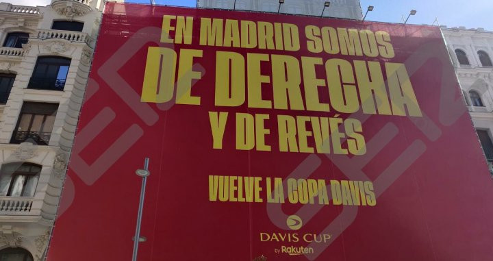 Pancarta de la Copa Davis de Piqué en Madrid / Cadena SER