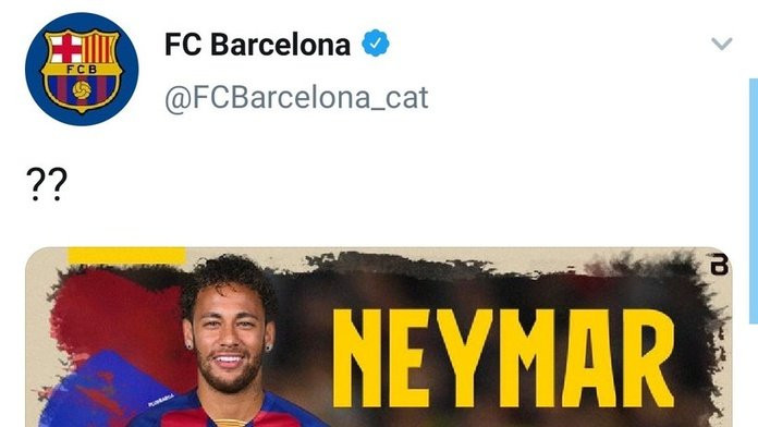 Imagen de Neymar en el Twitter del Barça / FC Barcelona