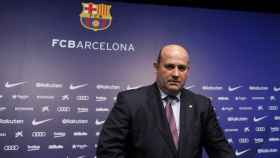 Òscar Grau en una rueda de prensa con el FC Barcelona / EFE