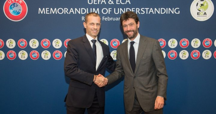 Ceferin y Agnelli en una imagen de archivo / UEFA
