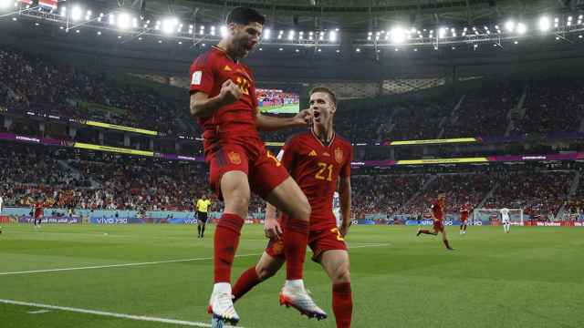 Marco Asensio celebra su gol anotado contra Costa Rica / EFE