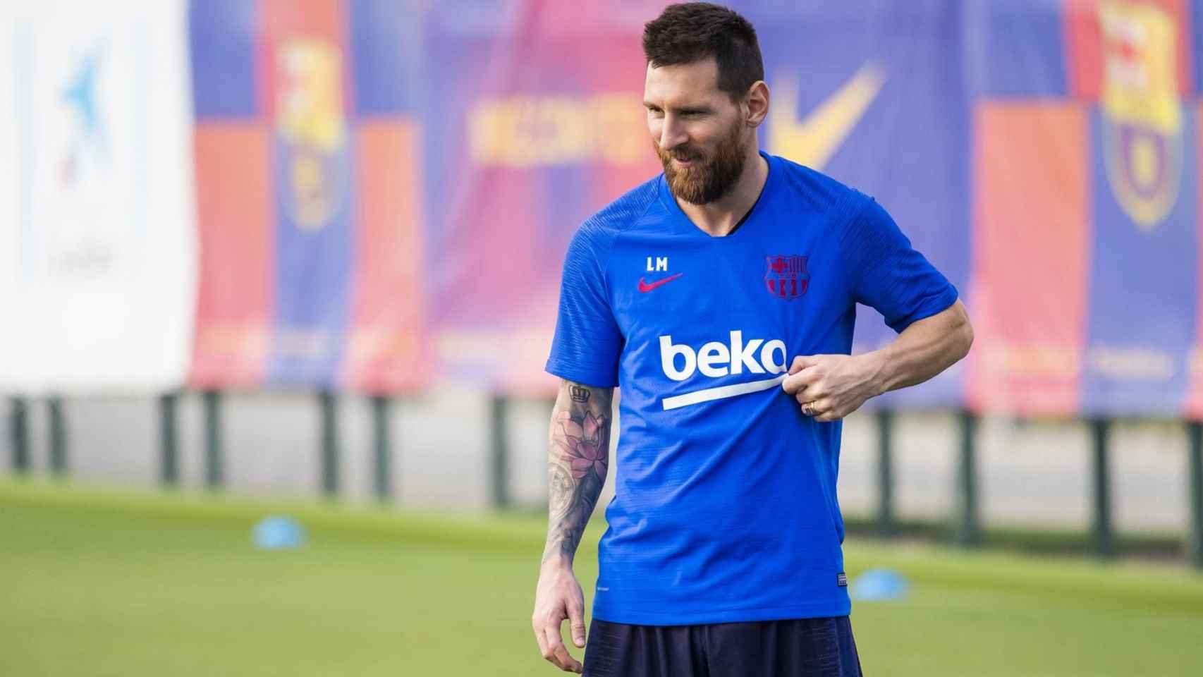Leo Messi en un entrenamiento del FC Barcelona / FC Barcelona