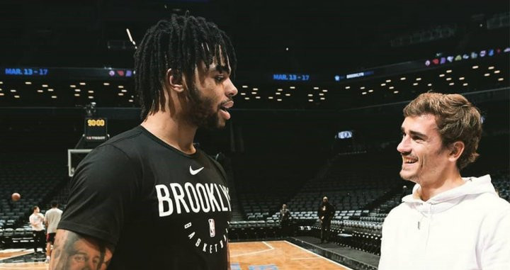 Griezmann en el pabellón de los Brooklyn Nets / Redes