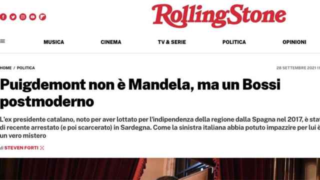 Artículo crítico con Carles Puigdemont en la edición italiana de 'Rolling Stone' / ROLLING STONE