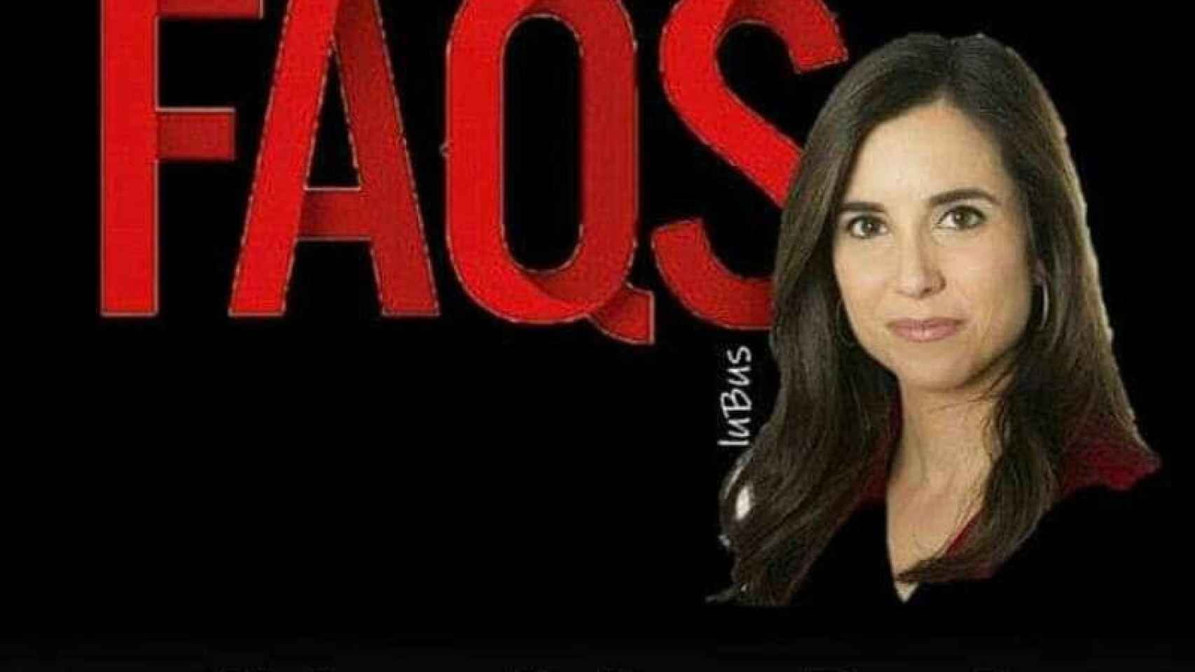 El cartel de la campaña a favor de la antigua presentadora de FAQS