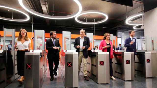 Pere Aragonés durante la inauguración de la L10 Sur del Metro de Barcelona / ARCHIVO