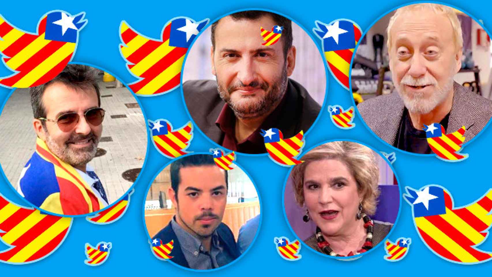 Xavier Sala i Martín, Toni Soler, Josep Mª Mainat, Bernat Castro y Pilar Rahola / FOTOMONTAJE DE CG