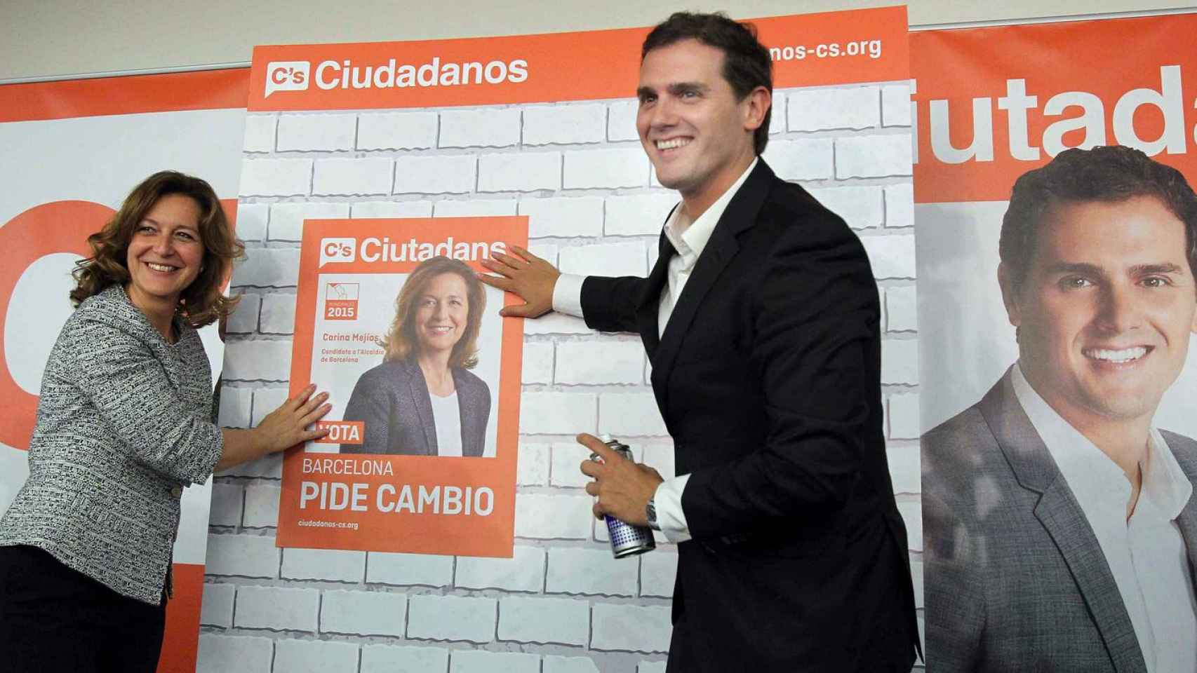 La líder de C's en Barcelona, Carina Mejías, y el presidente del partido, Albert Rivera / EFE