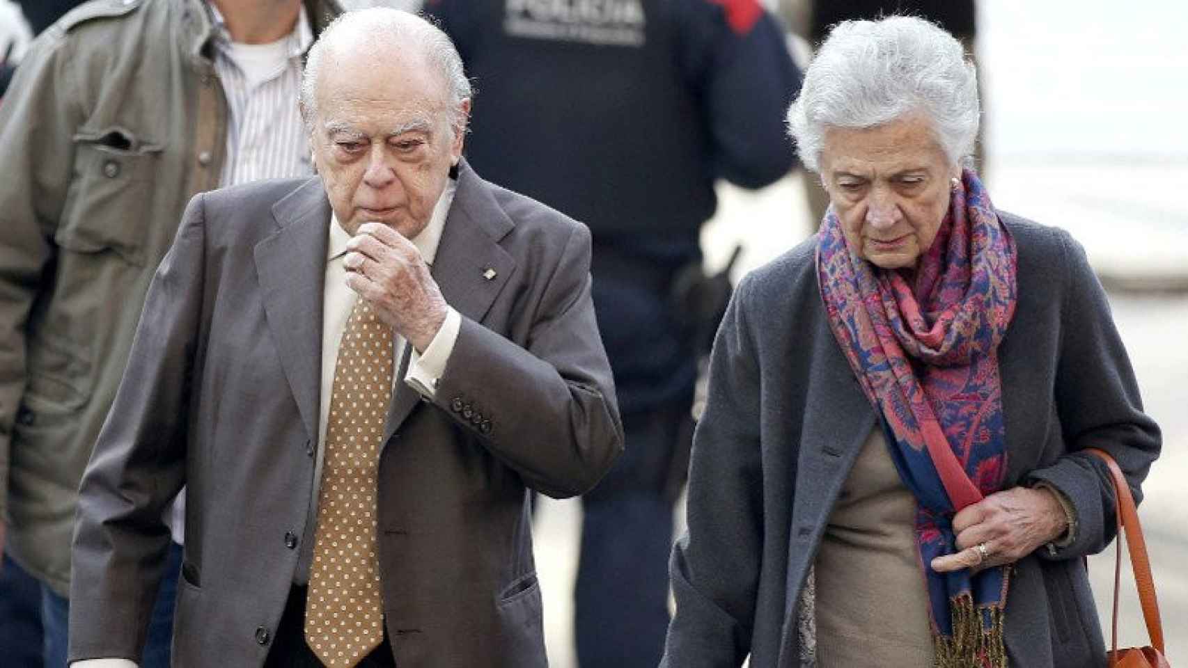 Jordi Pujol y Marta Ferrusola, a su llegada a los juzgados para declarar como imputados en enero de este año.
