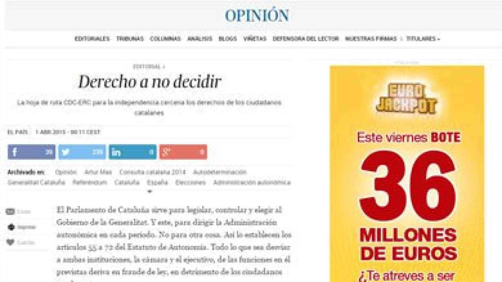 Editorial de 'El País'
