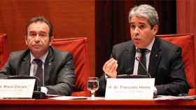 'Mikimoto' y Francesc Homs, durante su comparecencia ante el Parlament de la Generalitat