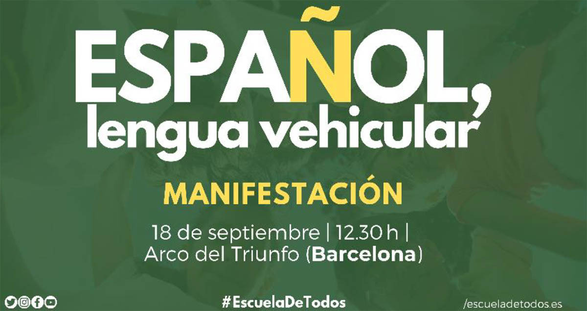 Escuela de Todos convoca una manifestación para defender el castellano en las aulas catalanas
