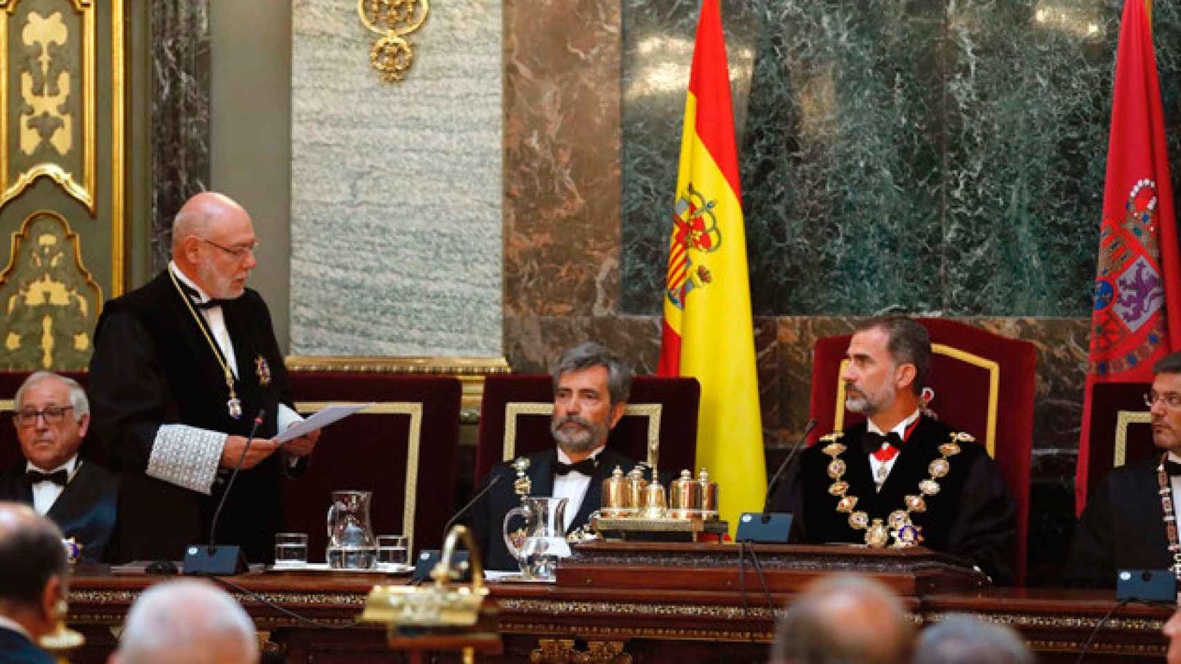 El fiscal general del Estado, José Manuel Maza, durante la sesión de apertura del año judicial 2017/2018 presidida por el rey Felipe VI / EFE