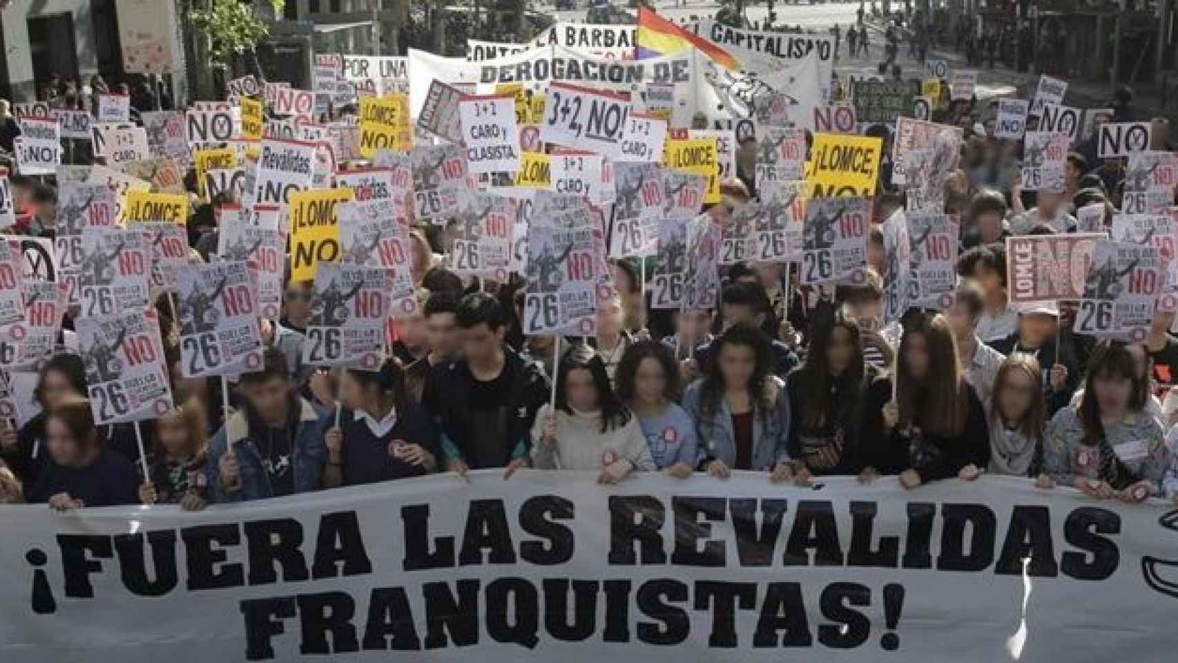 El lema de la manifestación de Madrid era el mismo que en Barcelona.